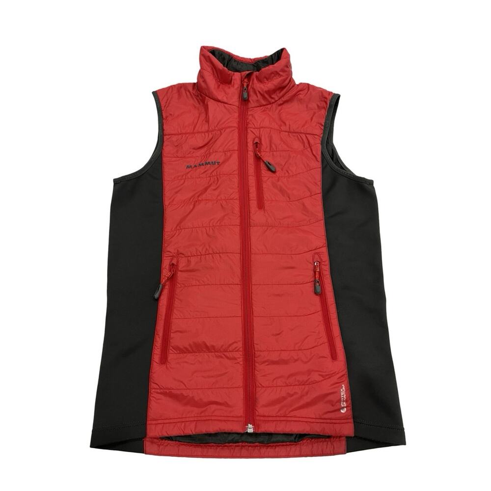 Mammut Mens Alpha Vest Size S Red Hybrid Lightweight Polartec Quilted Insulated